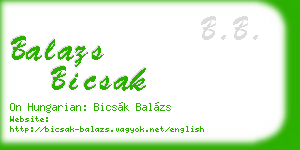 balazs bicsak business card