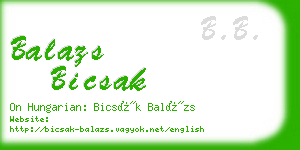 balazs bicsak business card